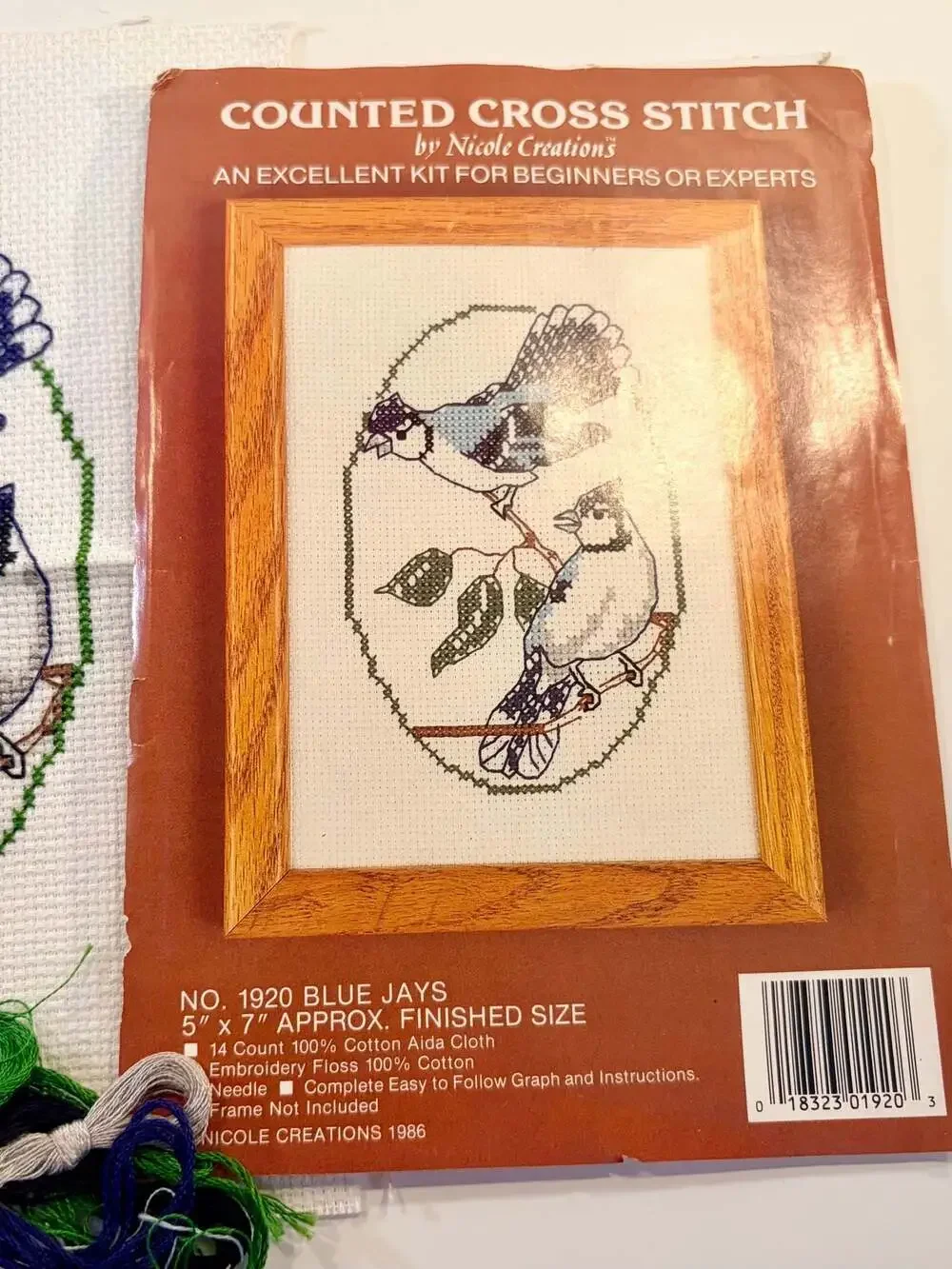 Nicole Creations Counted Cross Stitch Kits No. 1921 Roses and No. 1920 Blue Jays